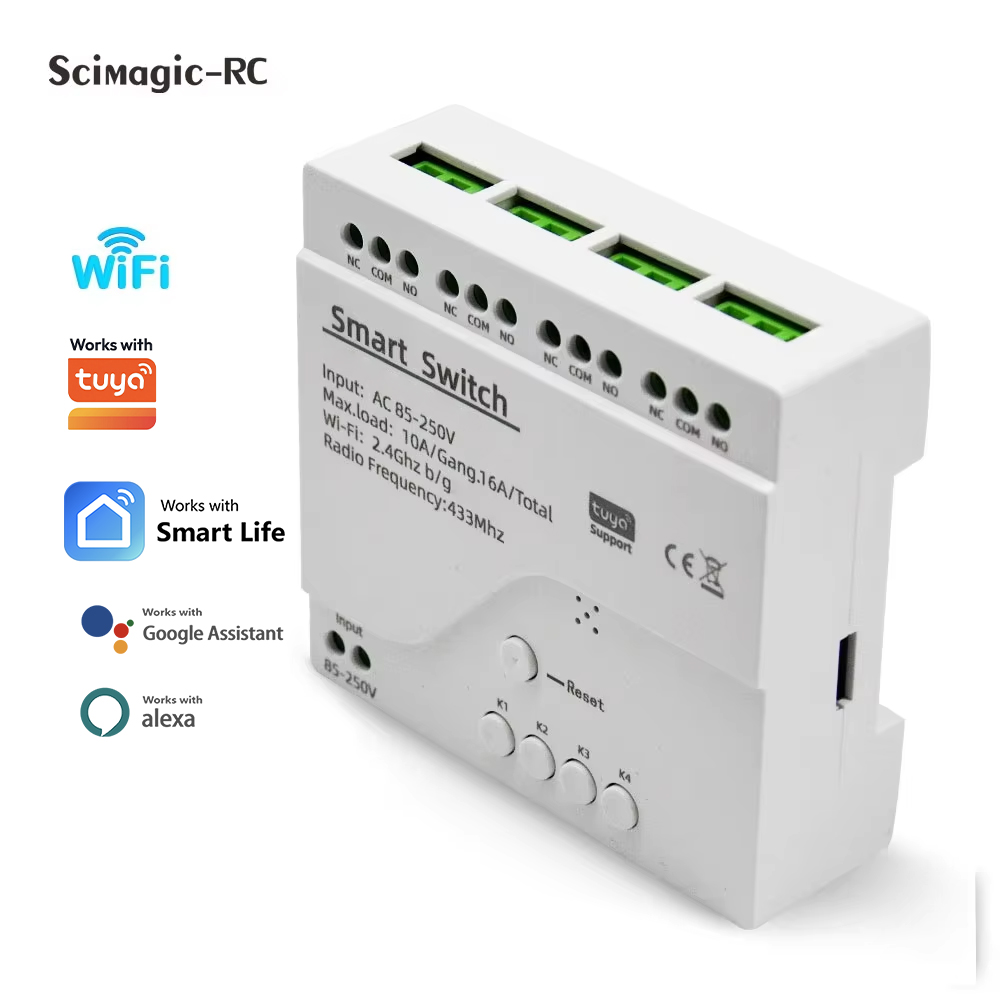 Tuya 4 Channel - Modul Relay Smart Switch 4CH Otomatisasi