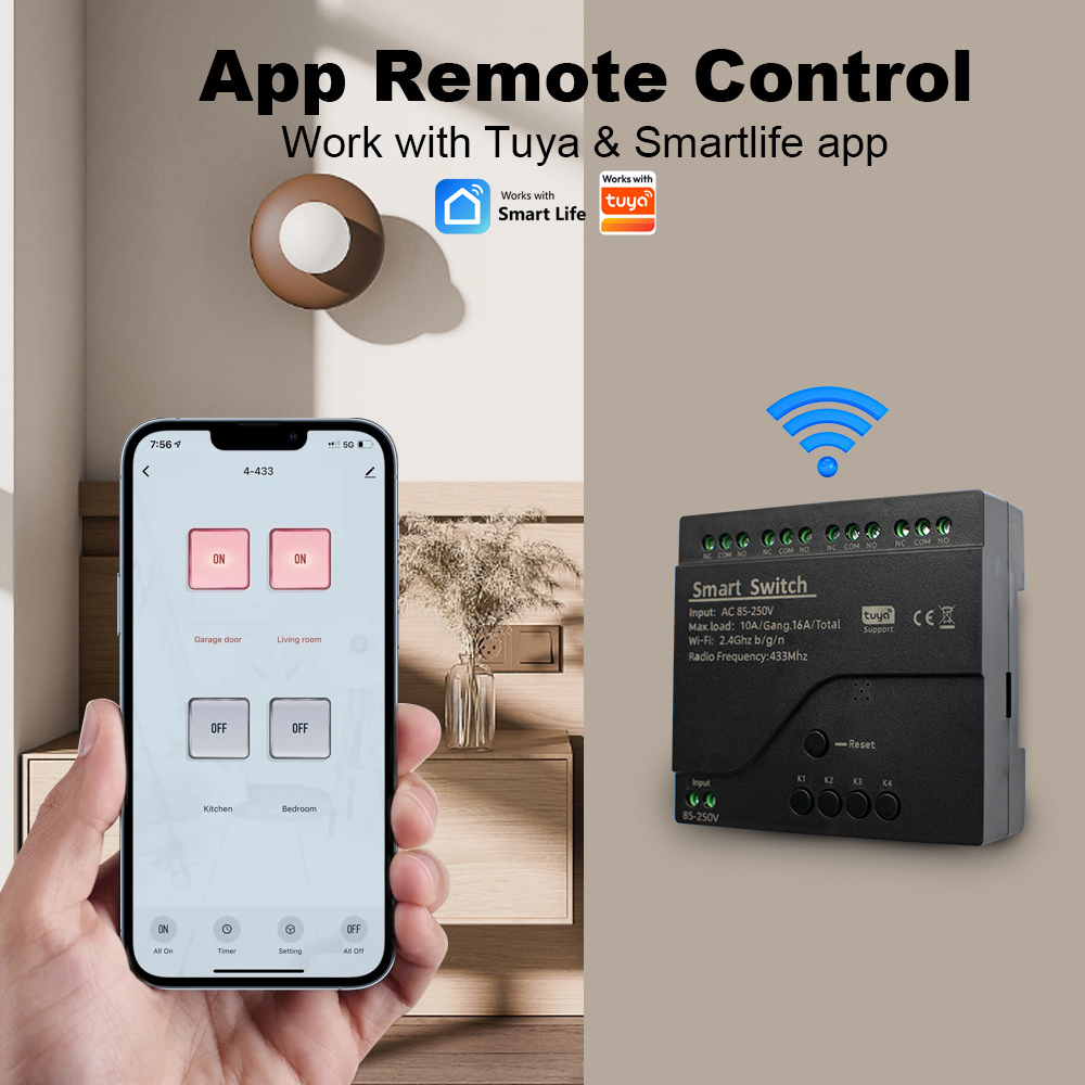 Modul Relay WIFI Saklar Motor  - Tuya 4 Channel ulasan dan harga
