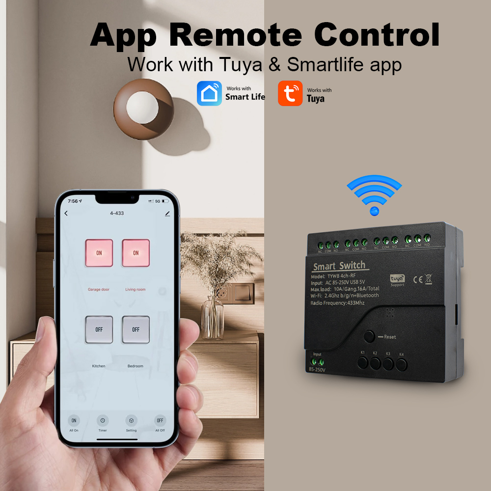 Modul Saklar Wifi Pintar Tuya  - Tuya 4 Channel ulasan dan harga